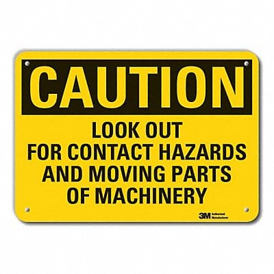 Rflctv Mach Operation Caut Sign 10x14in