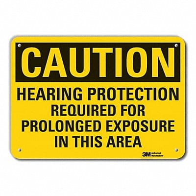 Rflct Hearing Caution Sign 10x14in Alum