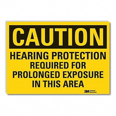 Hearing Caution Rflctv Label 3.5inx5in