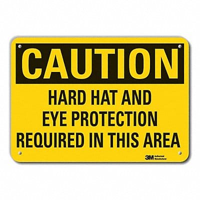 Rflct Head Eye Caution Sign 7x10in Alum