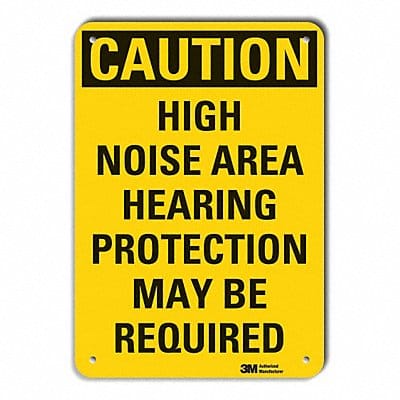 Rflctv Hearing Caution Sign 10x14in Alum