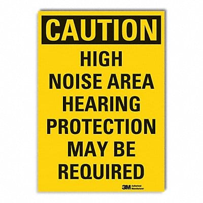 Hearing Caution Rflctv Label 3.5inx5in