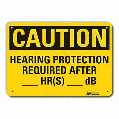 Rflct Hearing Caution Sign 10x14in Alum