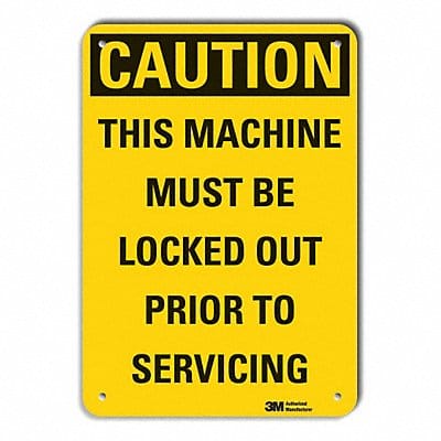 Rflct Lockout Tagout Caution Sign 7x10in