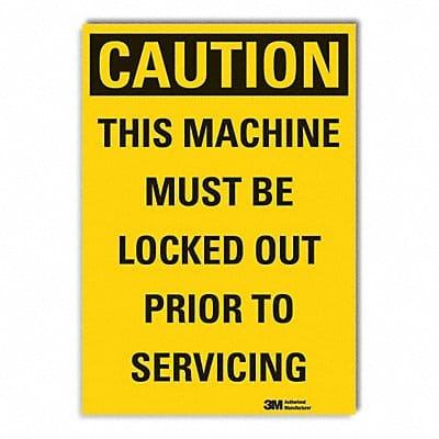 Lockout Tagout Caution RflctvLbl 10x14in