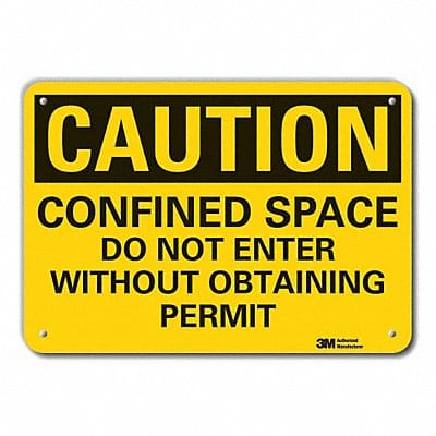 Caution Sign 7 in x 10 in Aluminum