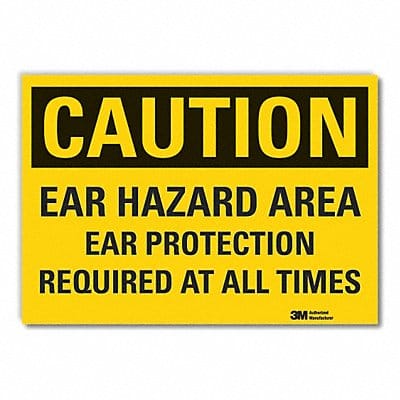 Hearing Caution Rflct Label 5inx7in