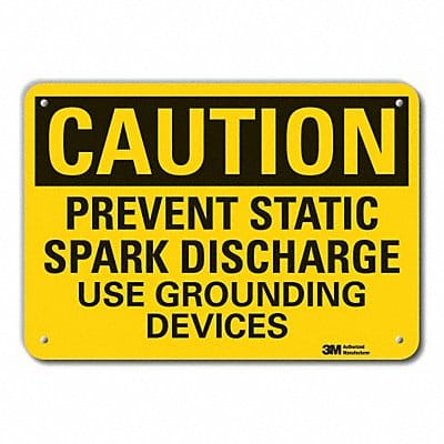 Rflct Grounding Caut Sign 10x14in Alum