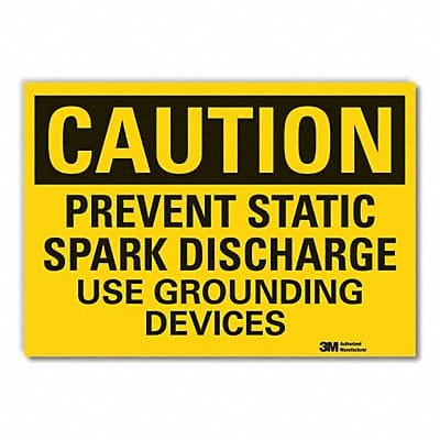 Grounding Caution Rflct Label 5inx7in