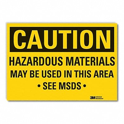 Hazardous Mtrl Caution Rflct Lbl 7x10in