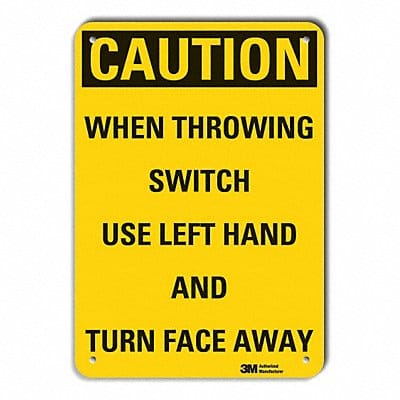 Rflct Mach Operation Caut Sign 10x14in