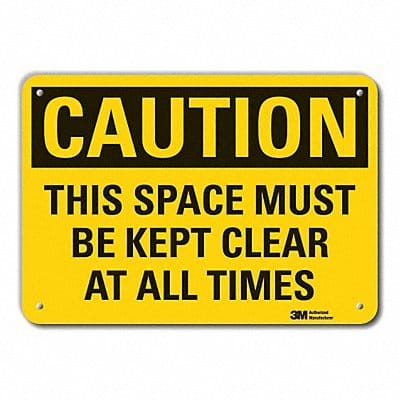 Rflct Keep Clear Cautn Sign 10x14in Alum