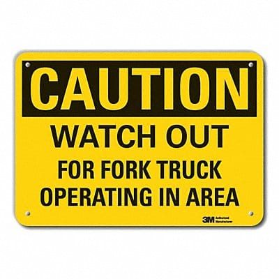 Rflctv Lift Truck Trfc Caut Sign 10x14in