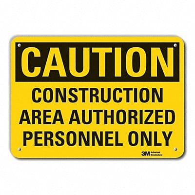 Rflct Construct Area Caution Sign 7x10in