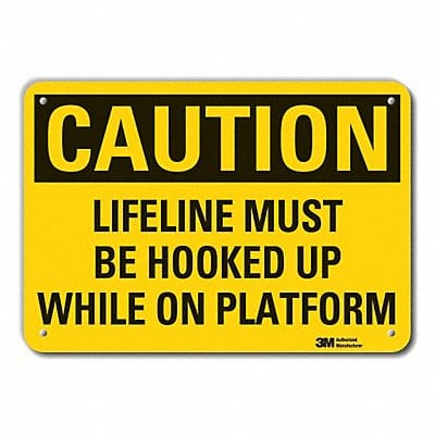 Rflct Fall Caution Sign 7x10in Alum