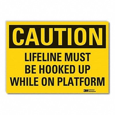 Fall Caution Rflct Label 10inx14in