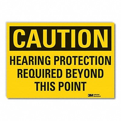 Hearing Caution Rflctv Label 7inx10in