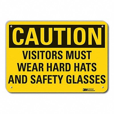 Rflct Visitors Caution Sign 7x10in Alum
