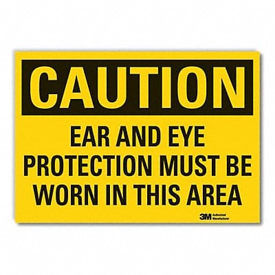Eye  Ear Caution Rflctv Label 5inx7in