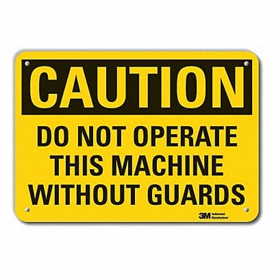 Rflct Machine Guards Caution Sign 7x10in