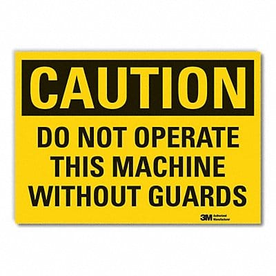 Machine Guards Caution RflctvLbl 3.5x5in
