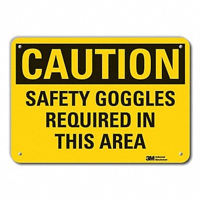 Caution Sign 7 in x 10 in Aluminum