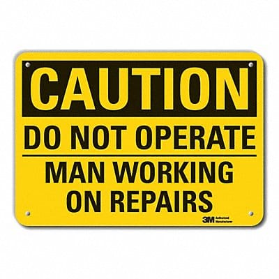 Rflct Mach Operation Caut Sign 10x14in