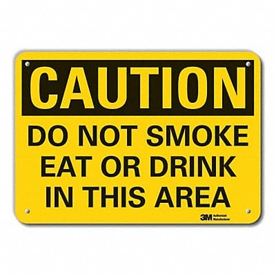 Rflct No Smoking Caut Sign 7x10in Alum