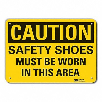 Rflct Foot Caution Sign 10x14in Alum
