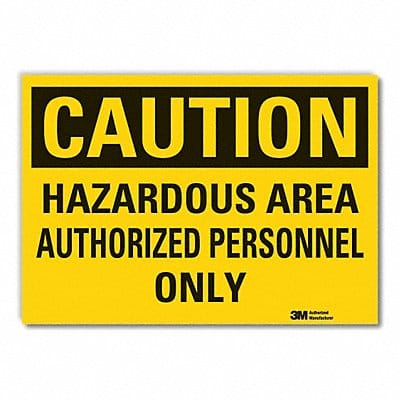 Hazard Area Caution Rflctv Label 10x14in