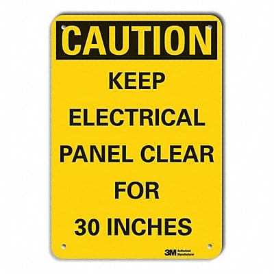 Rflct Elec Panel Caut Sign 7x10in Alum