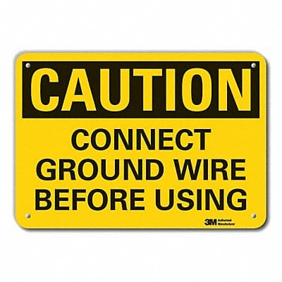 Caution Sign 7 in x 10 in Aluminum