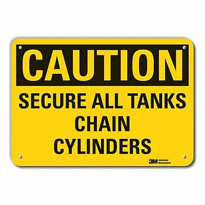 Rflct Cyl Handling Caution Sign 10x14in