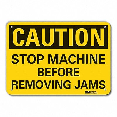Rflct Mach Operation Caut Sign 10x14in