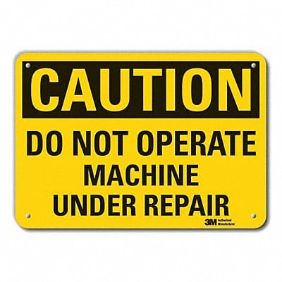 Rflct Mach Operation Caut Sign 10x14in