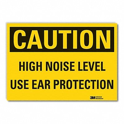 Hearing Caution Rflctv Label 7inx10in