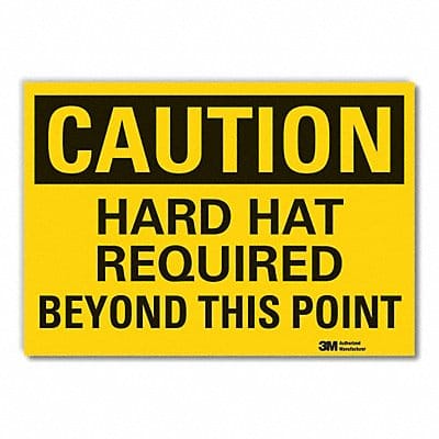 Hard Hat Caution Rflct Label 3.5inx5in