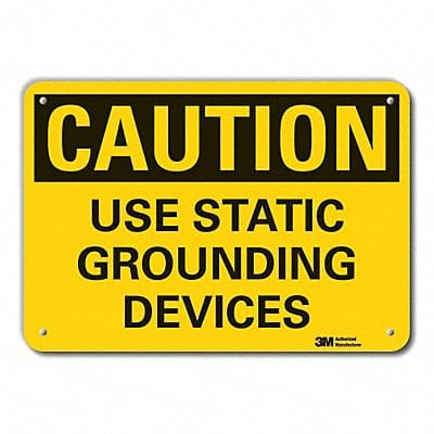 Rflct Grounding Caut Sign 10x14in Alum