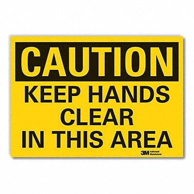 Keep Hands Clear Caut Rflct Lbl 10x14in