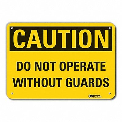 Rflct Machine Guard Caution Sign 10x14in