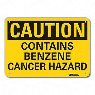 Rflct Benzene Caution Sign 7x10in Alum
