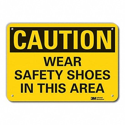Rflct Foot Caution Sign 7x10in Alum