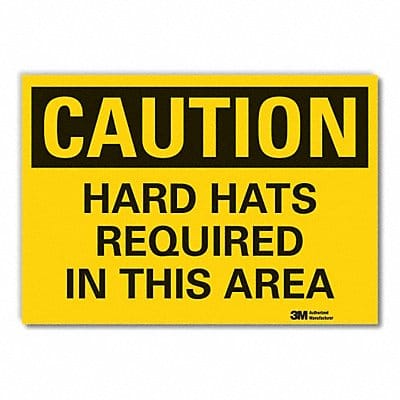 Hard Hat Caution Rflct Label 5inx7in