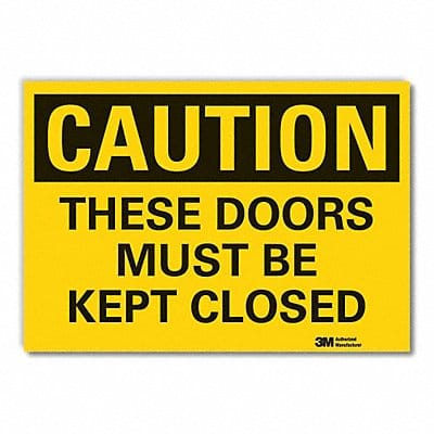 Door Instruction Caution Label 5x7in