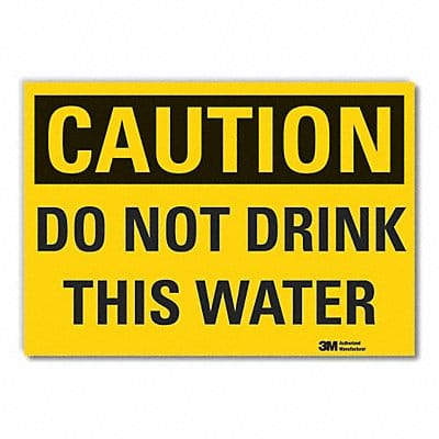 Potable Water Caution Rflct Lbl 7x10in