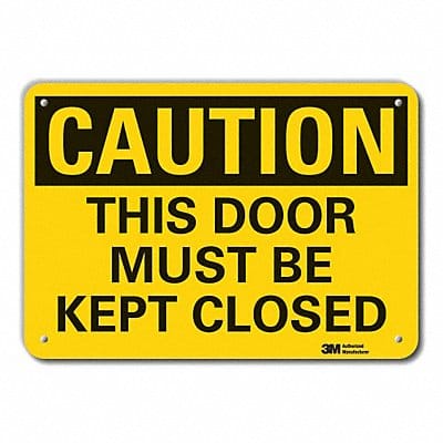 Door Instrctn Caution Sign 10x14in Alum