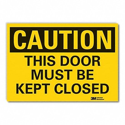Door Instruction Caution Label 10x14in