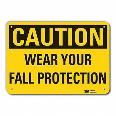 Rflct Fall Caution Sign 10x14in Alum
