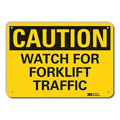 Rflctv Lift Truck Trfc Caut Sign 10x14in