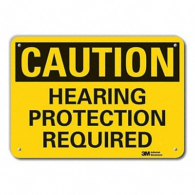 Rflctv Hearing Caution Sign 10x14in Alum